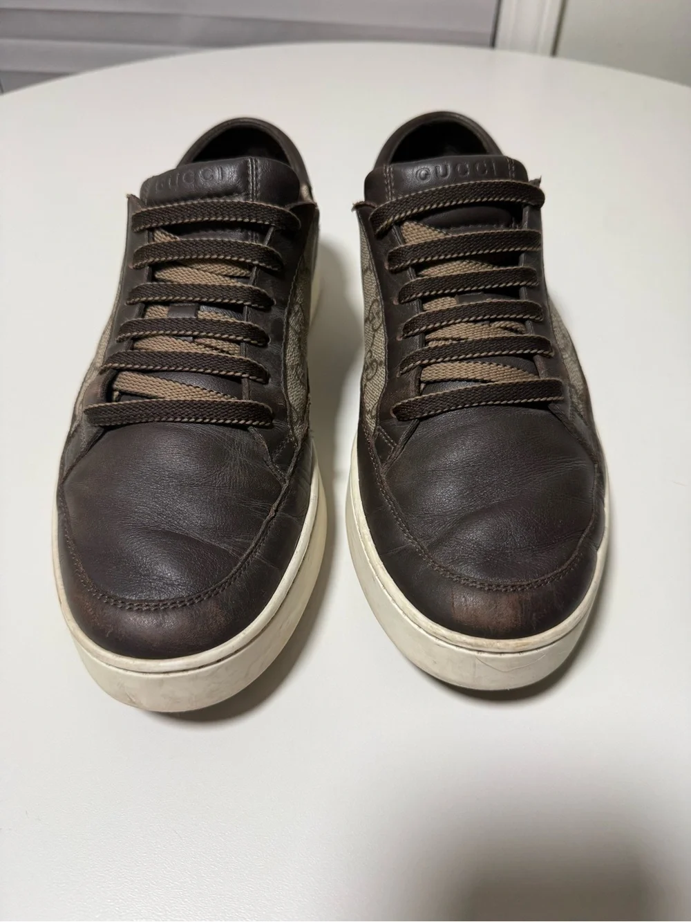 Gucci Men’s Brown & Beige GG Canvas Low-Top Sneakers